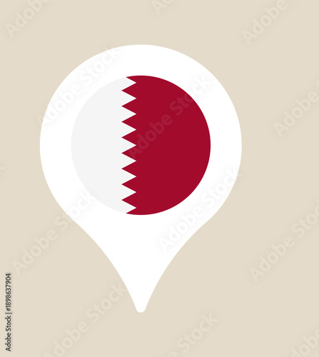 Bahrain flag map pin icon marking a location or travel destination in a modern flat vector design.
