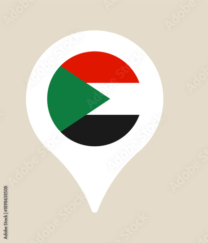 Free Download Sudanese national flag inside a map location pin icon, a vector symbol for travel and national identity. - GFXLoad