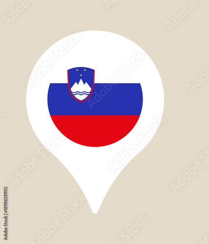 Flag of Slovenia inside a white map pin location marker, a simple vector icon for travel and tourism. Free Download Flag of Slovenia inside a white map pin location marker, a simple vector icon for travel and tourism. - GFXLoad