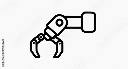 Robotic arm with claw gripper, industrial automation, precise mechanical engineering, and advanced manufacturing technology concept