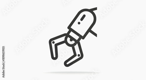 Industrial Robotic Arm Gripper Icon for Automation and Manufacturing Processes