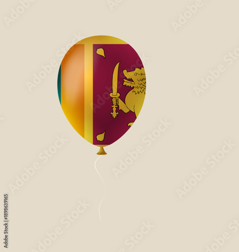 Sri Lanka flag balloon vector illustration floating for a national day celebration on an isolated background, a symbol of patriotic pride.