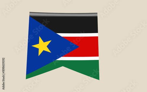 Free Download South Sudan national flag designed as a glossy pennant icon, an isolated vector for patriotism and official representation. - GFXLoad