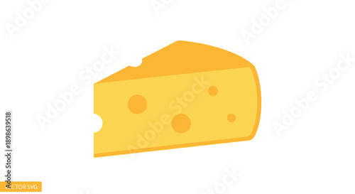Cheese Slice Icon with Holes, Yellow Dairy Food Vector