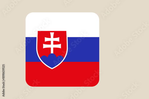 Free Download Slovakia National Flag displayed as a modern vector icon, isolated for web and graphic design, representing national pride. - GFXLoad