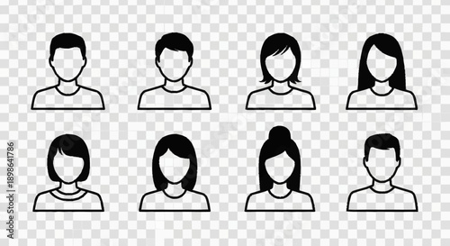 Collection of Diverse Anonymous User Profile Icons.