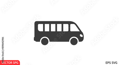 Minibus Icon - Simple Vector Illustration