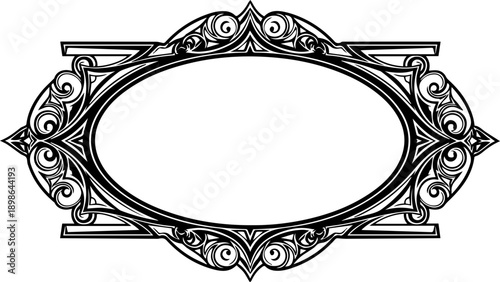 Elegant ornamental frame design, perfect for invitations, certificates, and vintage style projects, adding a touch of classic sophistication.