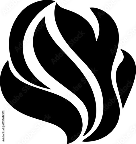 Dynamic abstract flame symbol representing energy, passion, and transformation for modern branding and creative projects.