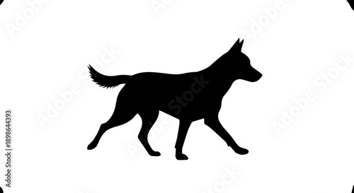 Dynamic silhouette of a playful dog mid-stride, capturing energetic movement and loyal companionship for modern design projects.