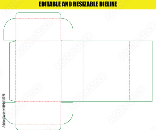 Editable and Resizable Dieline Template for Custom Packaging Box Design