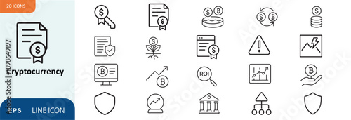 Cryptocurrency and blockchain icons