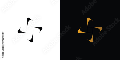 cool and modern star icon logo design