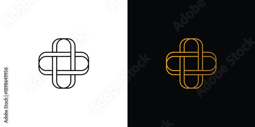 luxury and elegant cross plus logo design