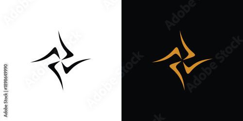 modern and  unique  star icon logo design