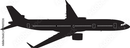 Airplane silhouette black white background travel