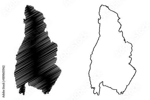 Notteroy island (Kingdom of Norway) map vector illustration, scribble sketch Notteroy map