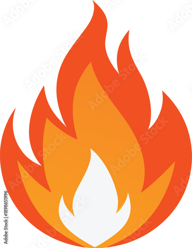 Fire Flame Icon Isolated on White Background