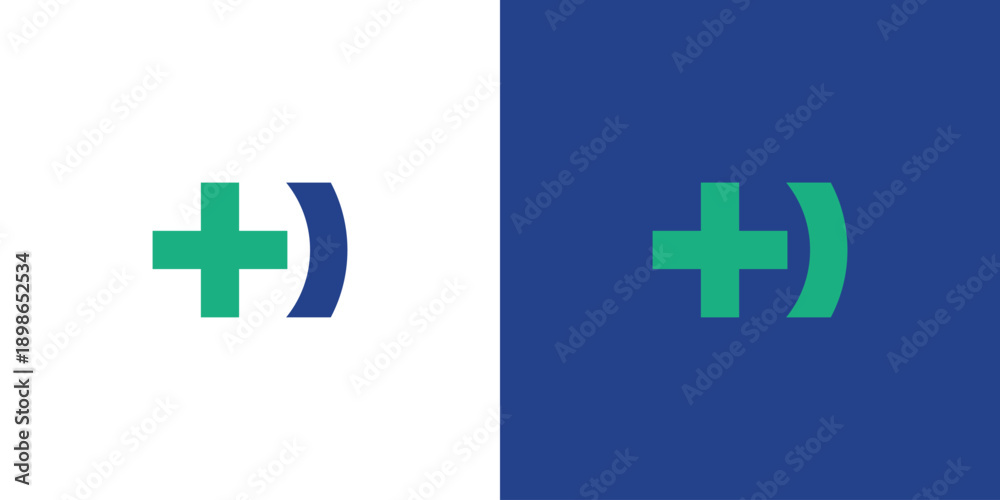 Obraz premium Simple and modern letter H combination health logo design