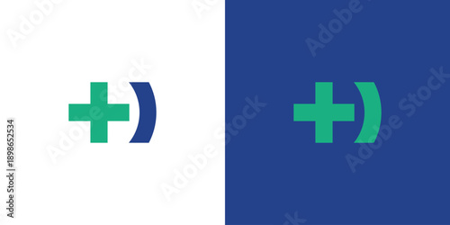Simple and modern letter H combination health logo design