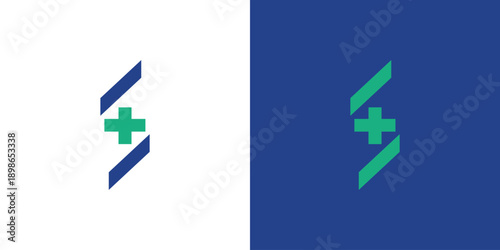 Simple and modern letter S combination health logo design