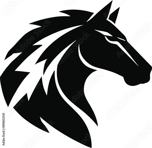 horse head silhouette vector illustration