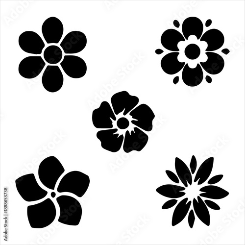 Flower Icon Vector Set