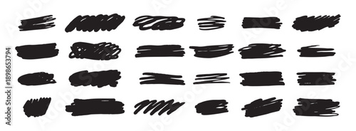 Wallpaper Mural Ink brush shape strokes set, brushes, lines, black paint, grungy. hand drawn graphic element isolated Torontodigital.ca