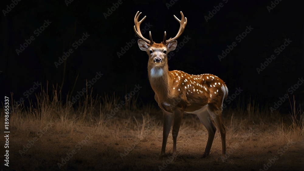 Obraz premium axis deer standing alert