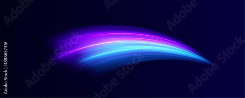 Glowing fiber optic trails twist dynamically across a futuristic scene. Sparks scatter along abstract paths. Motion lines enhance speed and energy. 