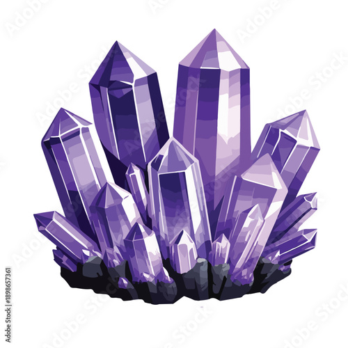 February Birthstone Mineral Rock Symbol Illustration Isolated
