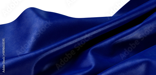 Fotografi Stunning blue fabric flowing gracefully creating an inviting and sophisticated textile background