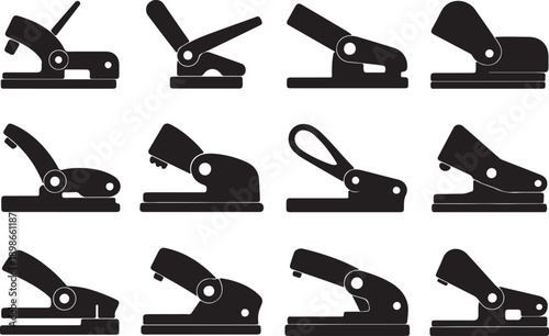 Variety of hole punch silhouettes in different orientations