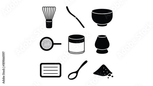 A collection of kitchen utensils and ingredients for cooking and baking
