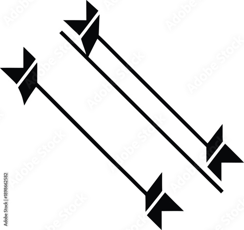 optical illusion with parallel lines and arrowheads creating length perception effect