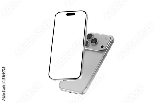 Silver Iphone pro 17 Smartphone Transparent Mockup