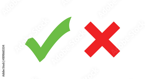 A vibrant depiction of a green checkmark and a red x mark symbolizing approval and rejection as a silhouette