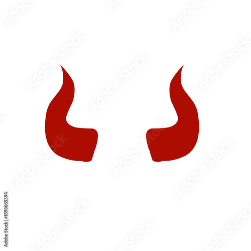 Red devil horn. Demon satan horns symbol. Vector illustration