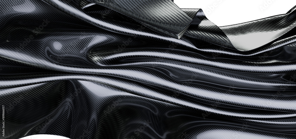 Fototapeta premium Close-up of carbon fiber fabric showcasing texture and surface detail, with reflections and modern d