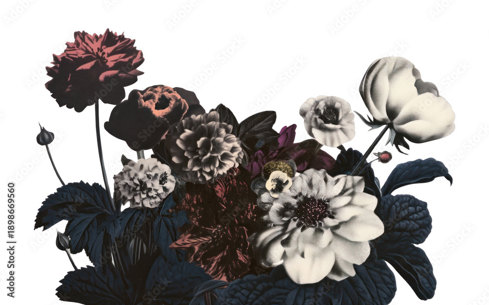 Fototapeta premium PNG Vintage floral illustration elegance