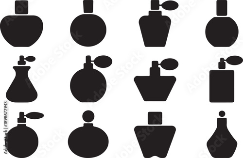 Collection of various perfume bottle silhouettes