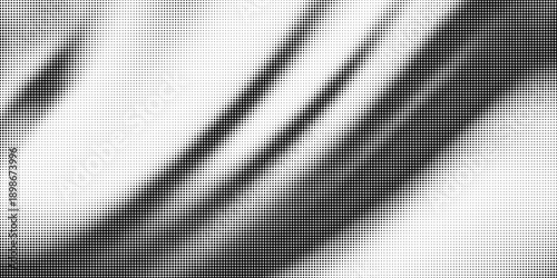 Gradient halftone dots pattern texture background. Abstract curves. Polka dots backdrop. Wavy dotted spotted pattern. Modern dotted template vector illustration for design, covers, web banners