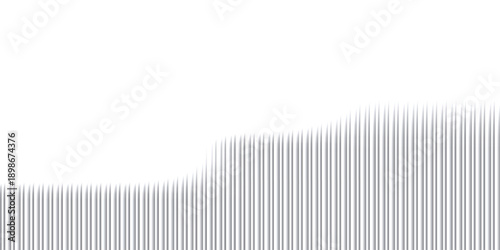 Monochrome waves with transparent vertical layering and soft opacity shifts. Abstract distorted glass effect, minimal and textured in grayscale palette. Vector illustration for futuristic design