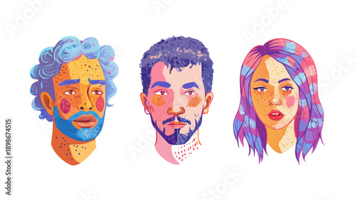 Textured Terrain Faces: Abstract Character Landscapes.