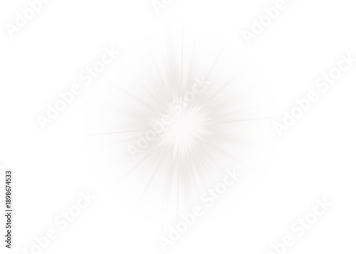 White sun glows with sparkling beams and radiant glowing rays.
