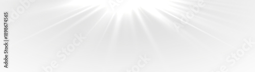 White sun shines bright with sparkling beams and glowing rays.
