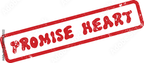 Red Promise Heart grunge stamp mark clearly signifies affection, dedication, and enduring love