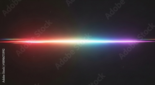 Vibrant Rainbow Light Streak Overlay on Dark Background.