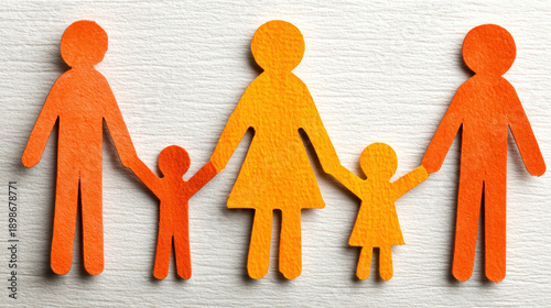 An isolated family group on...