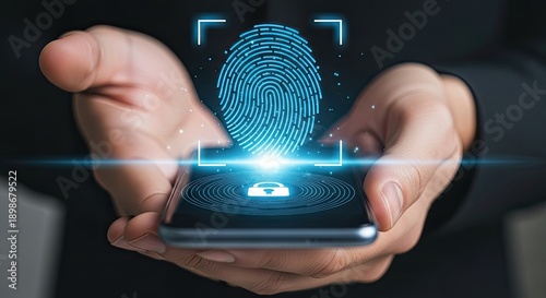 Biometric Fingerprint Scan on Smartphone for Secure Digital Access.